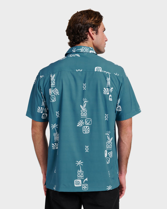 Quick Silver Waterman Mystic Fin Shirt - Real Teal
