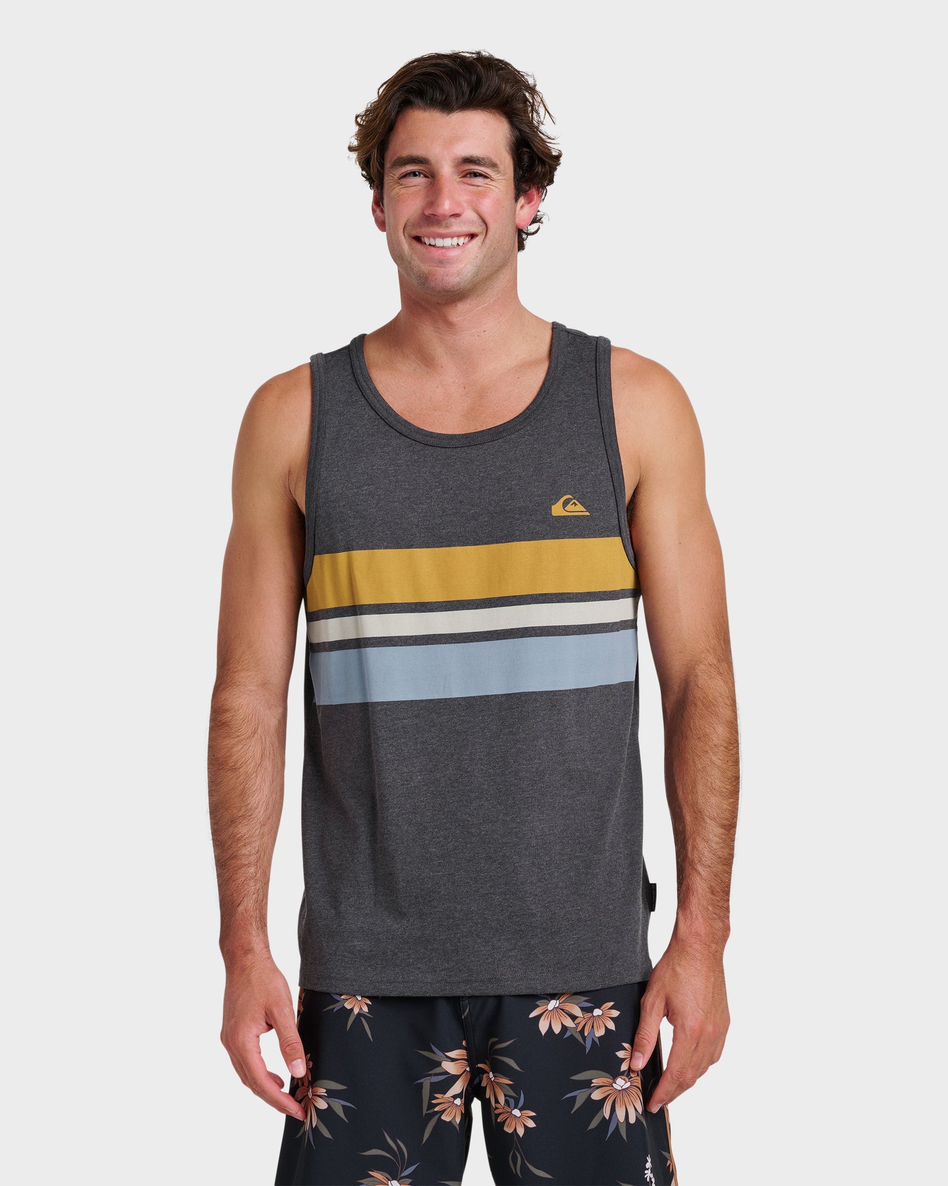 Quick Silver Og Stripe Tank - Charcoal Heather