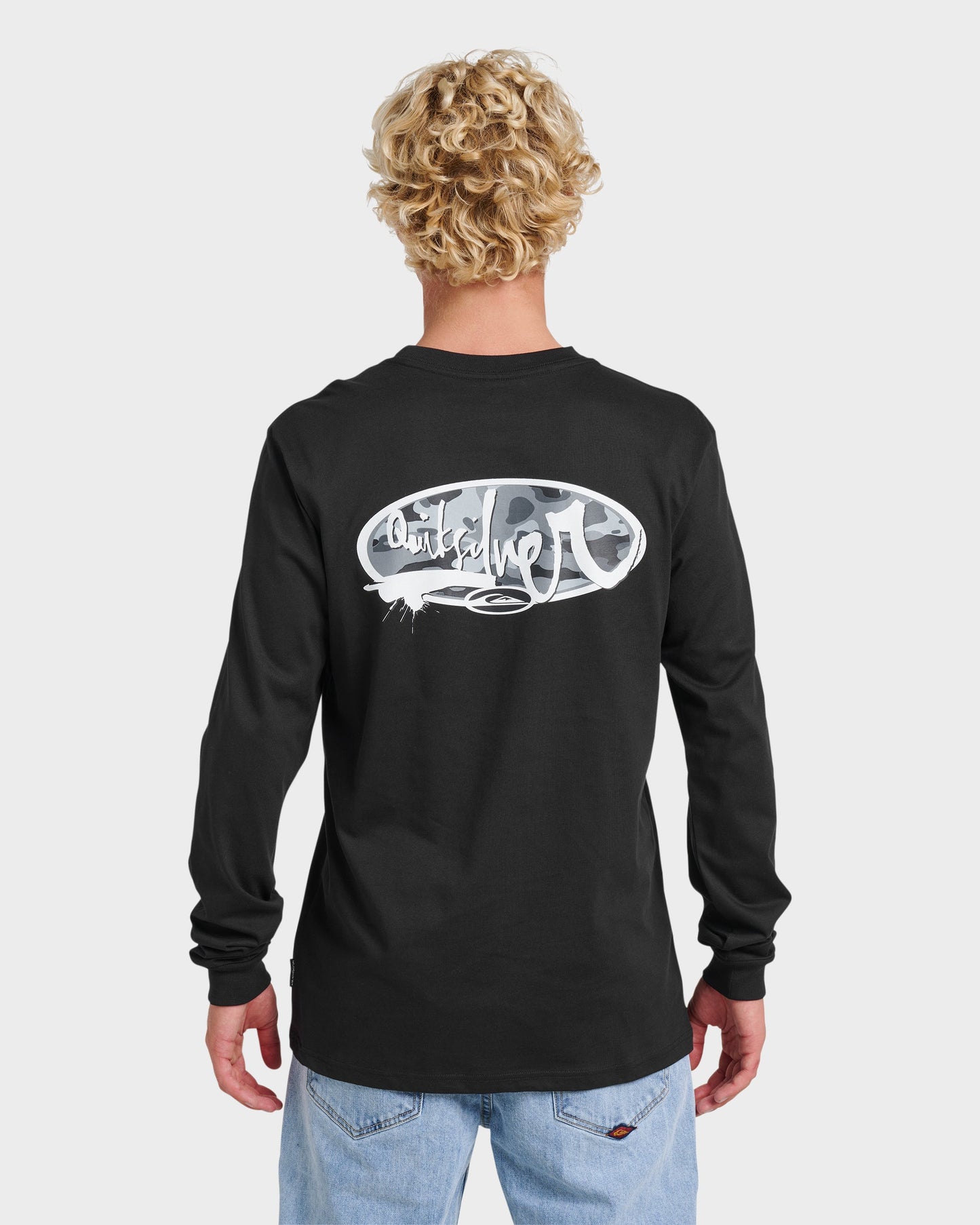 Quick Silver Impaired Camo Long Sleeve T-shirt - Black