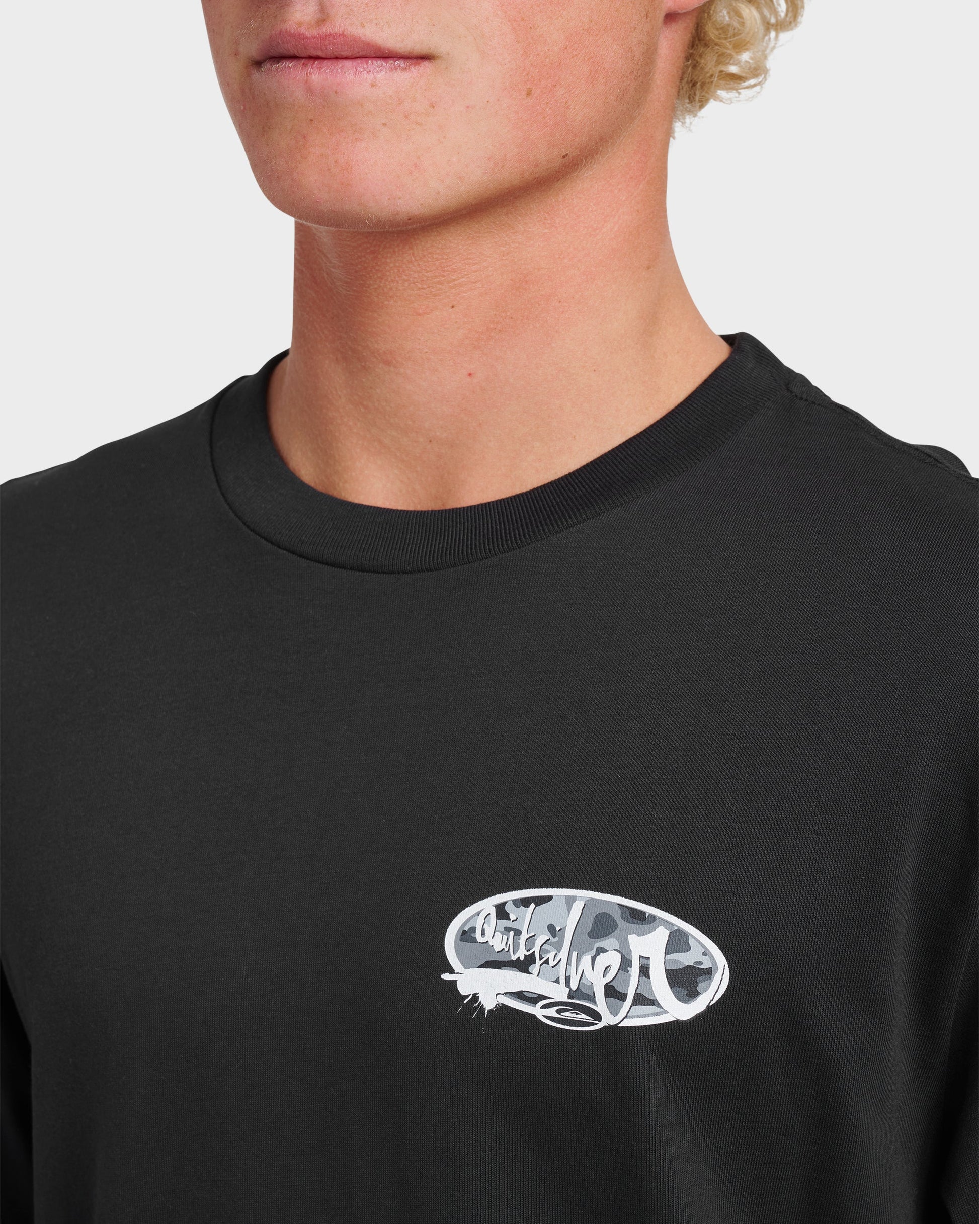 Quick Silver Impaired Camo Long Sleeve T-shirt - Black