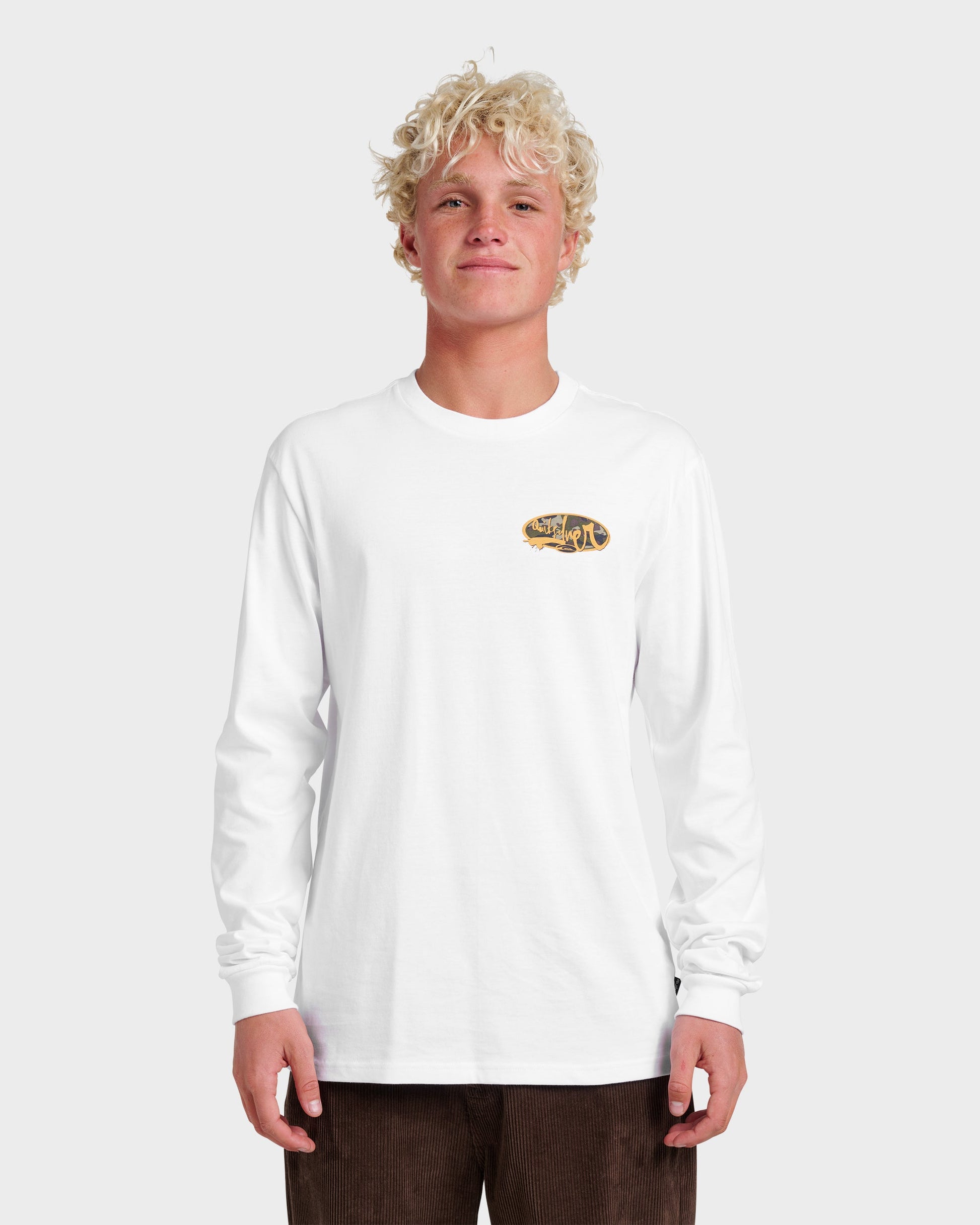 Quick Silver Impaired Camo Long Sleeve T-shirt - White