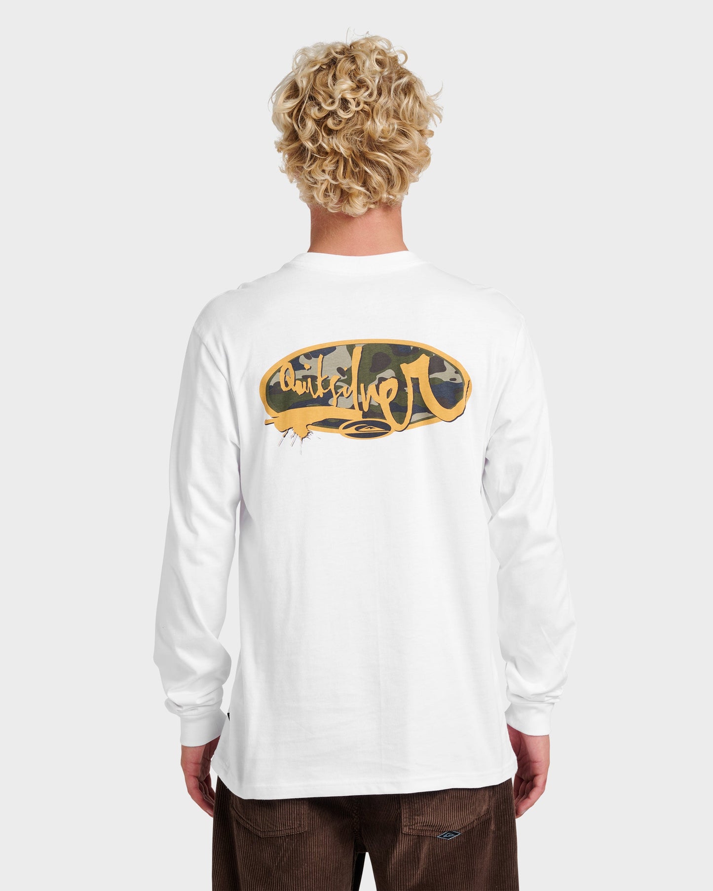 Quick Silver Impaired Camo Long Sleeve T-shirt - White
