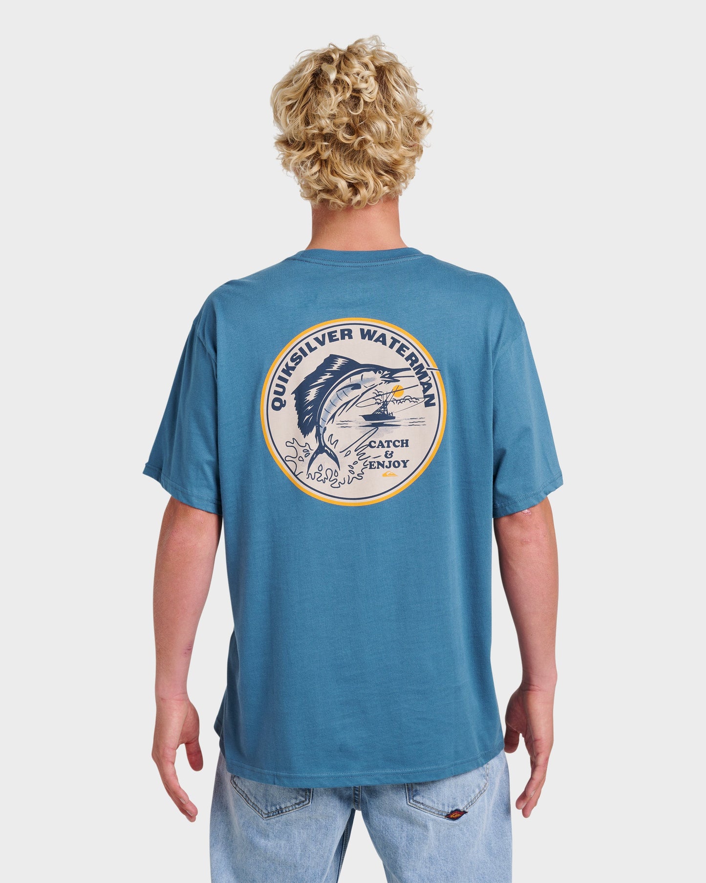 Quick Silver Waterman Catch & Release Classic T-shirt - Real Teal