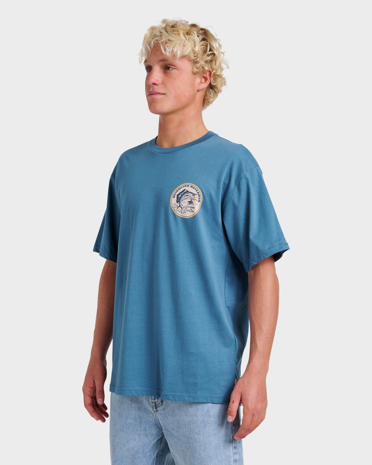 Quick Silver Waterman Catch & Release Classic T-shirt - Real Teal