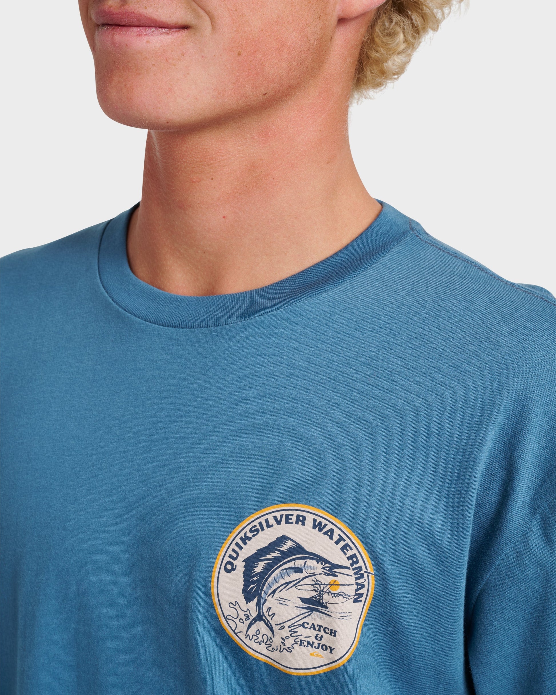 Quick Silver Waterman Catch & Release Classic T-shirt - Real Teal