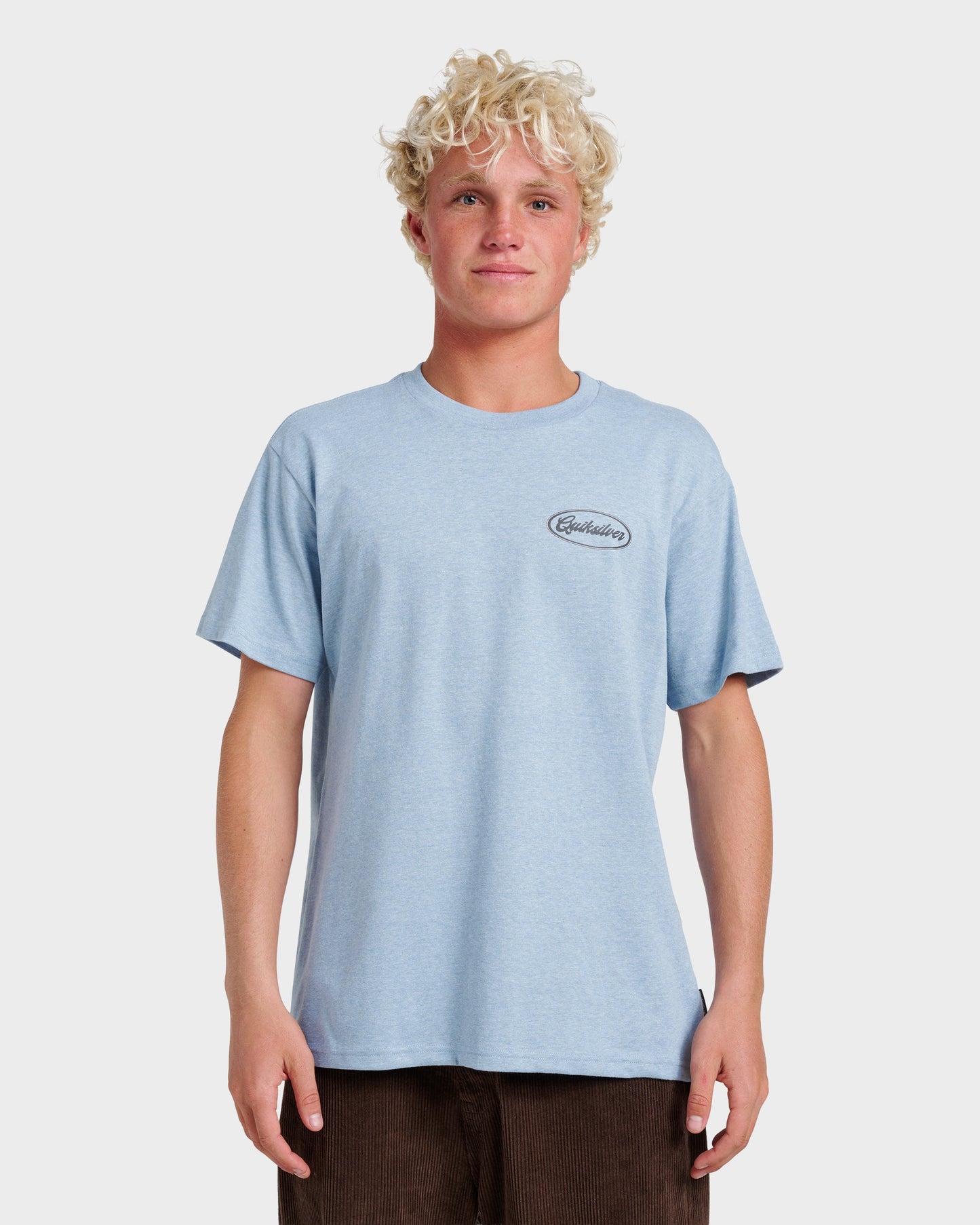 Quick Silver Mechanics Script Classic T-shirt - Ashley Blue Heather