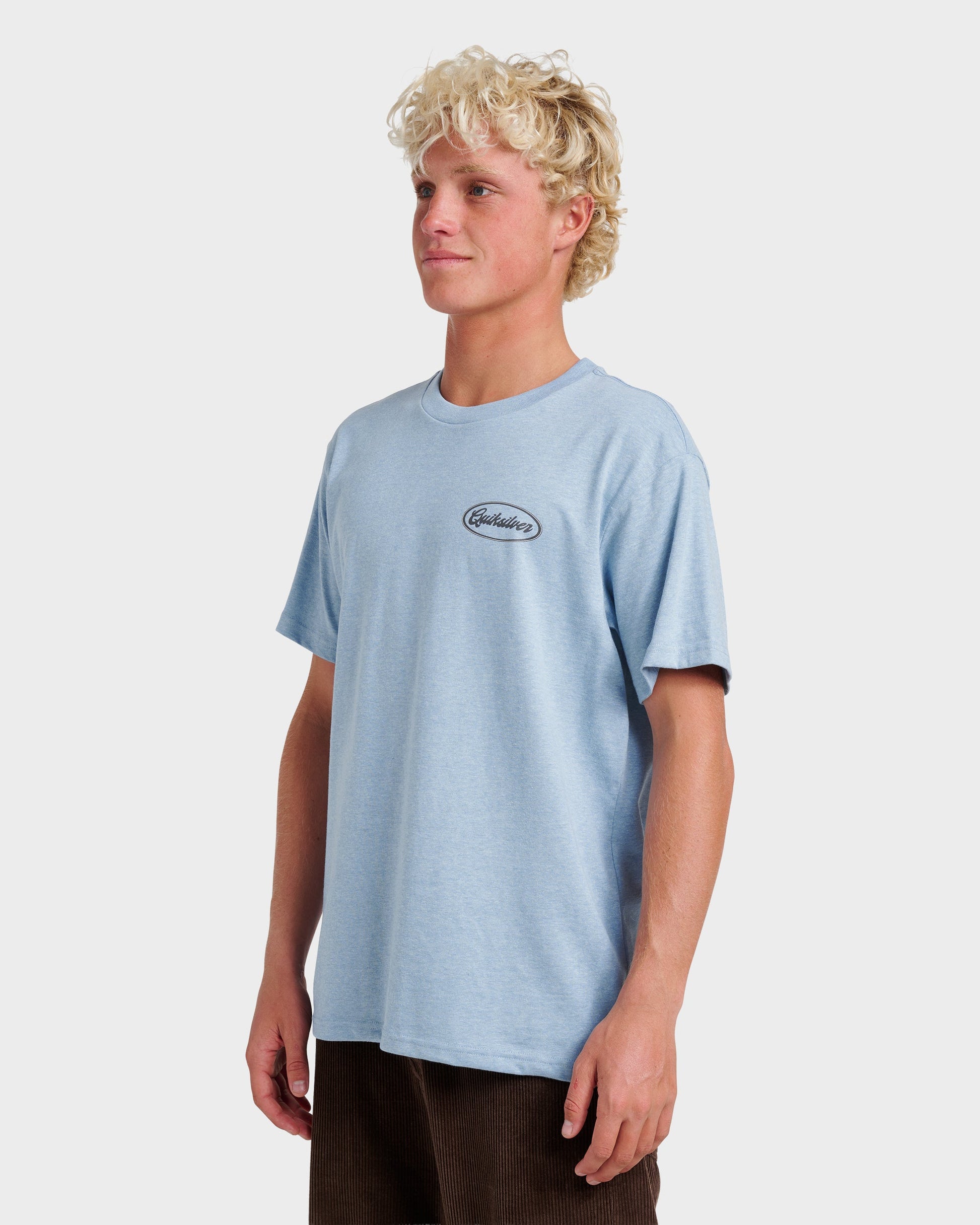 Quick Silver Mechanics Script Classic T-shirt - Ashley Blue Heather