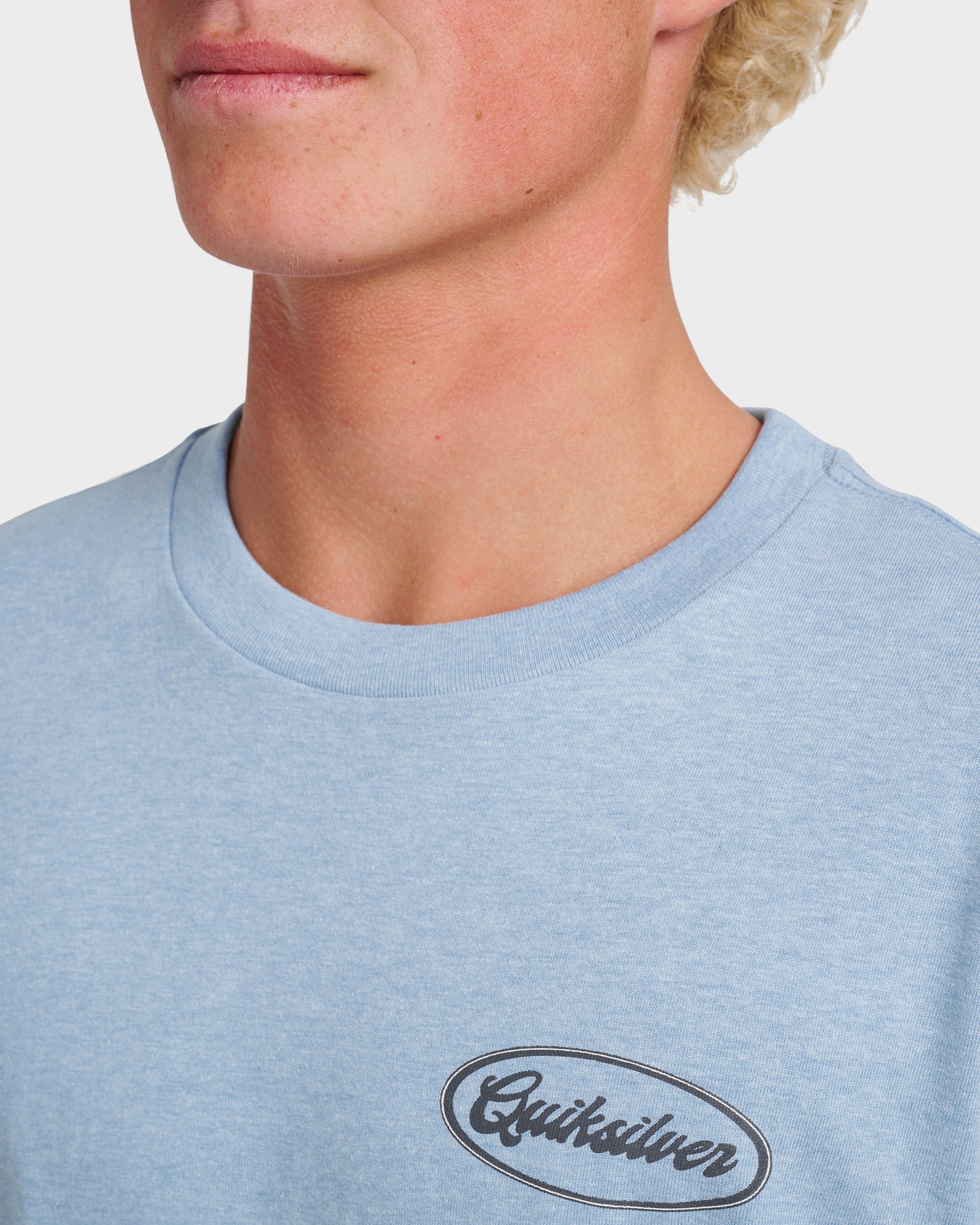 Quick Silver Mechanics Script Classic T-shirt - Ashley Blue Heather