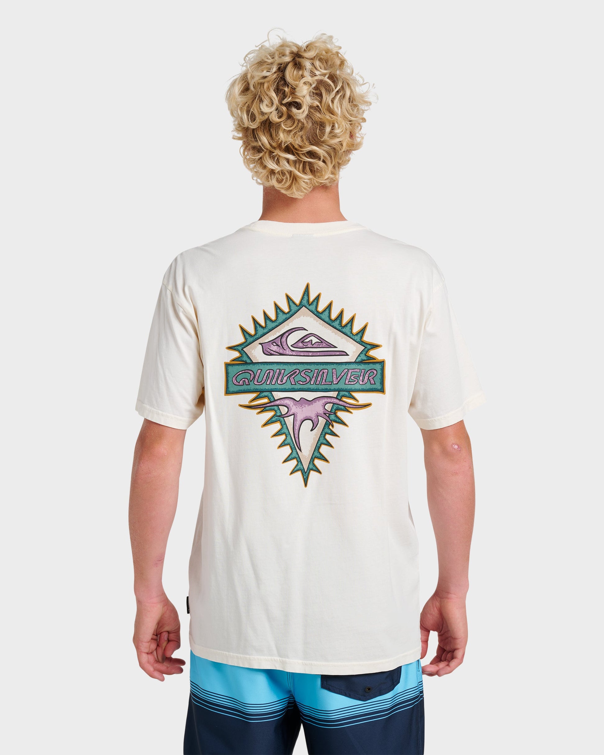 Quick Silver Liberty Spikespigment Dye T-Shirt - Snow White