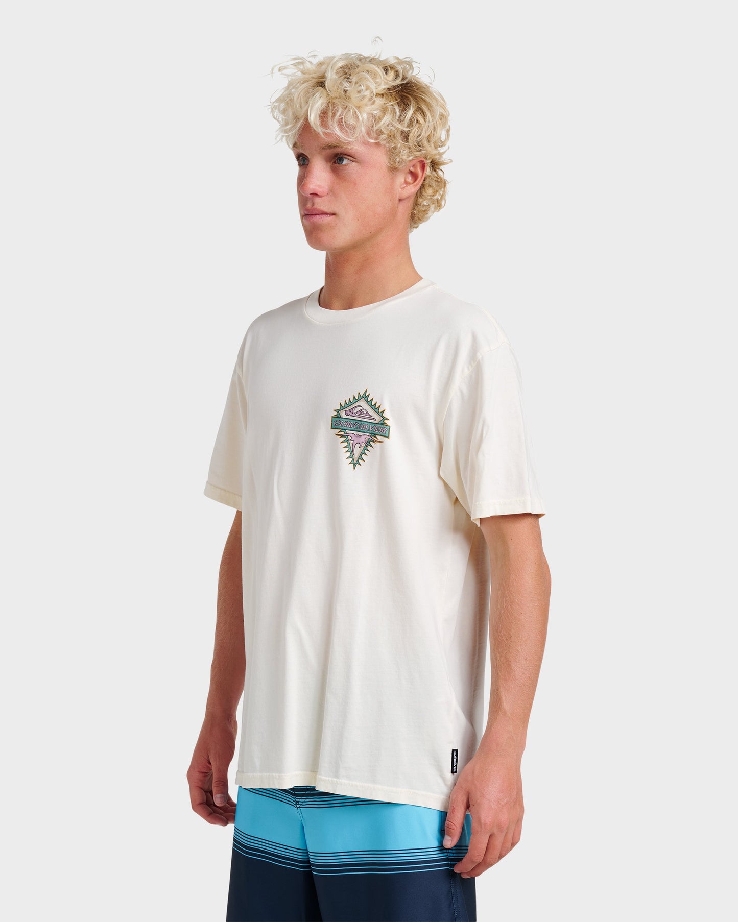 Quick Silver Liberty Spikespigment Dye T-Shirt - Snow White