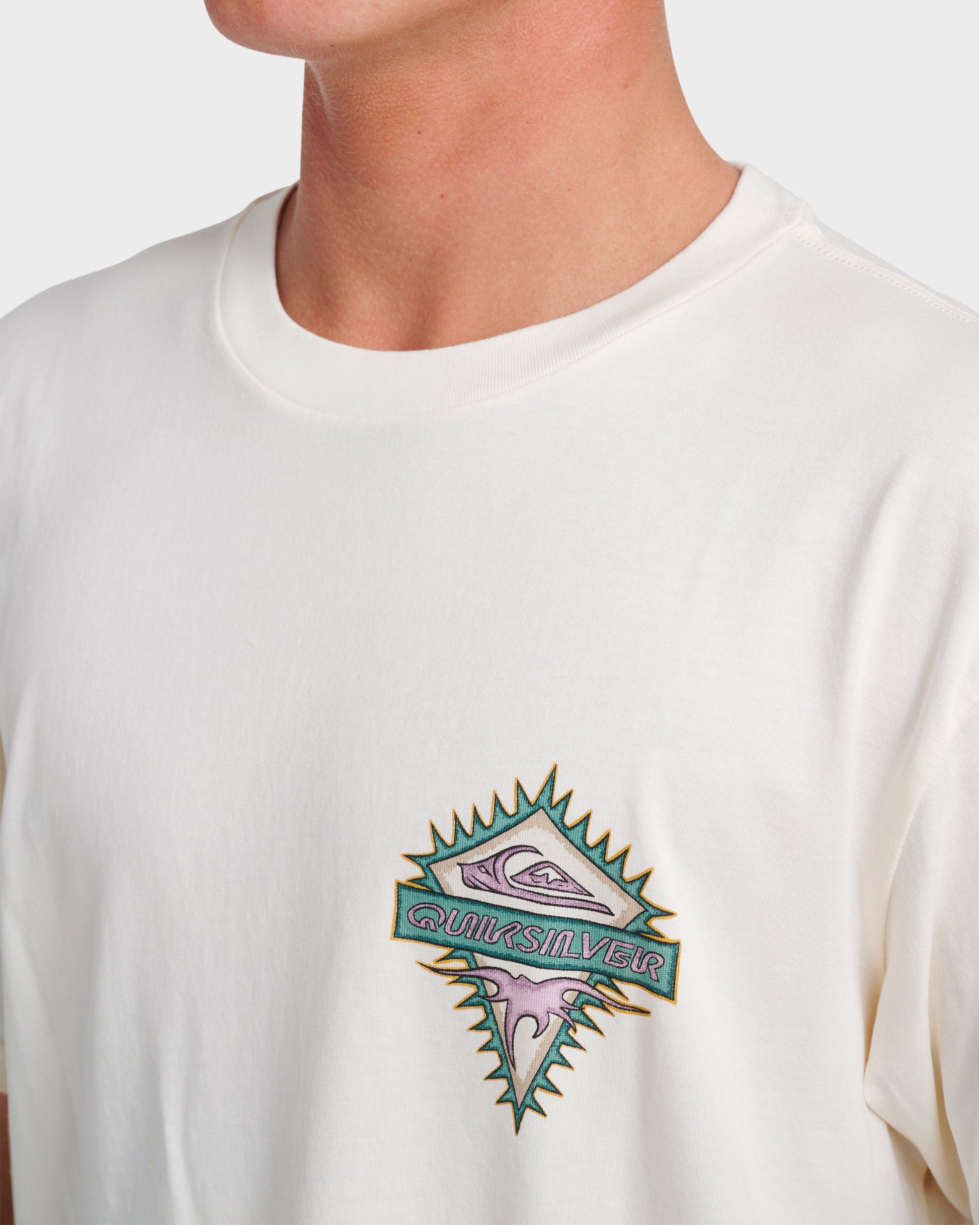 Quick Silver Liberty Spikespigment Dye T-Shirt - Snow White