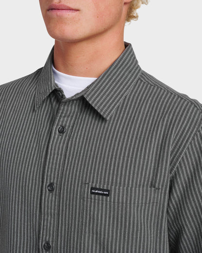 Quick Silver Oxford Stripe Classic Short Sleeve Shirt - Phantom