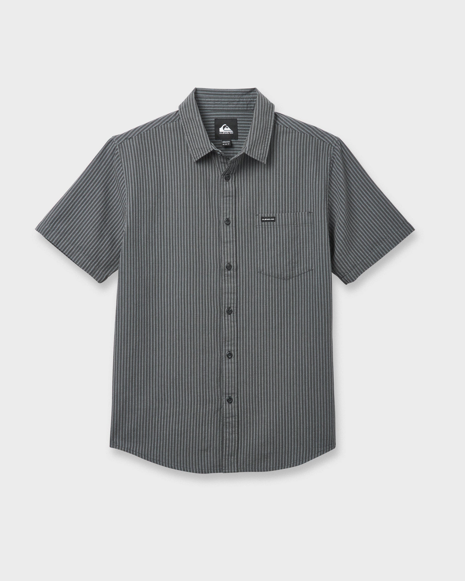 Quick Silver Oxford Stripe Classic Short Sleeve Shirt - Phantom