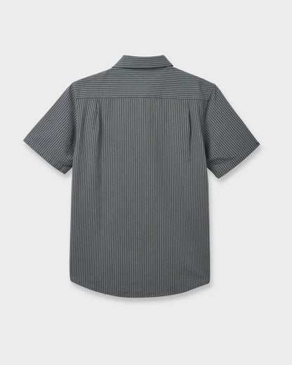 Quick Silver Oxford Stripe Classic Short Sleeve Shirt - Phantom