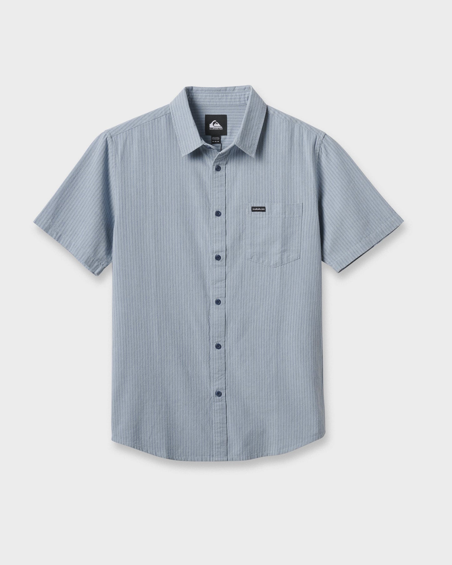 Quick Silver Oxford Stripe Classic Short Sleeve Shirt - Ashley Blue