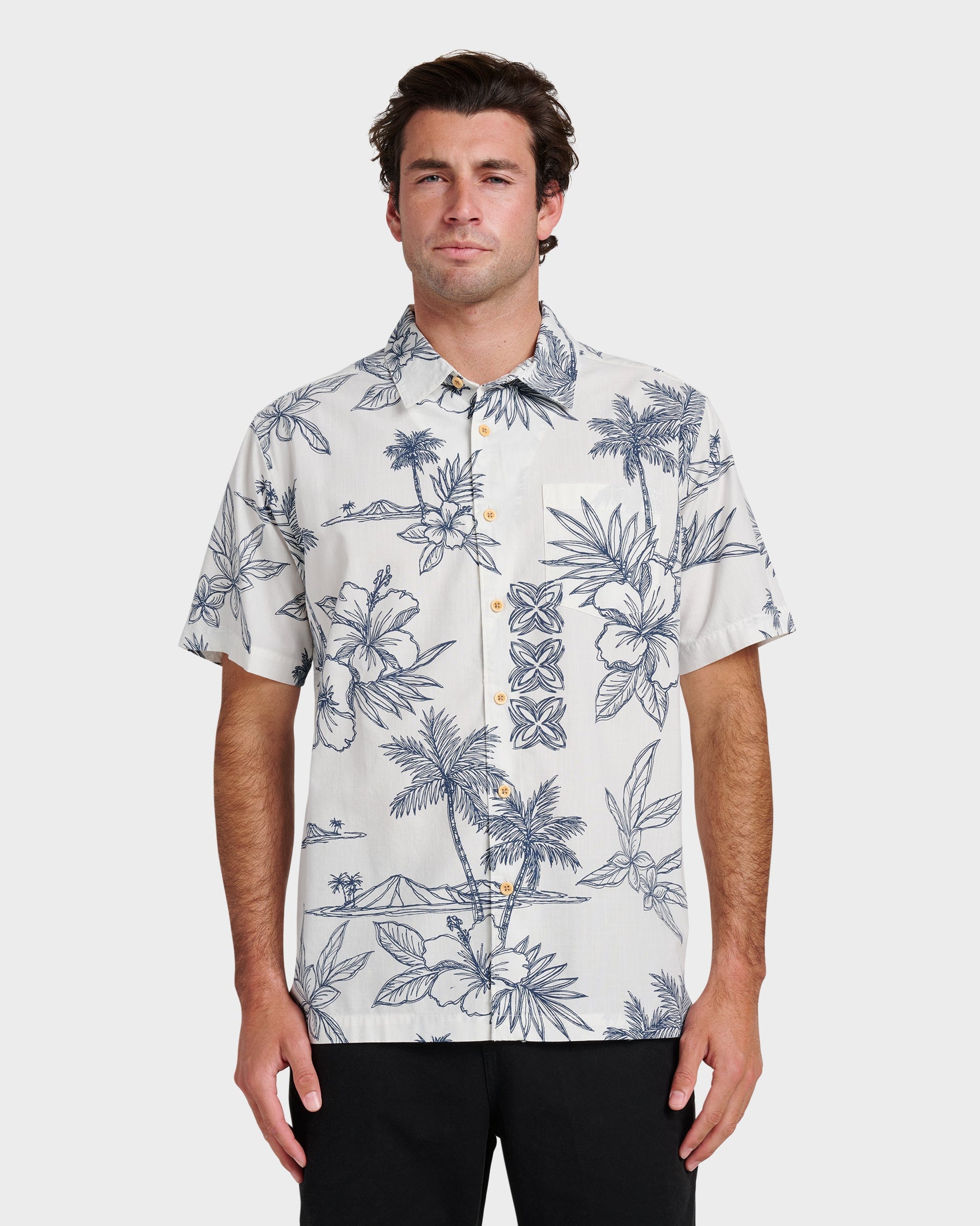 Quick Silver Waterman Scenic Drive Shirt - White