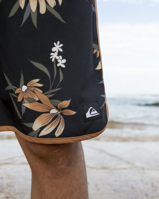 Quick Silver Everyday Coastal Flora 17" Swim Trunks - Black