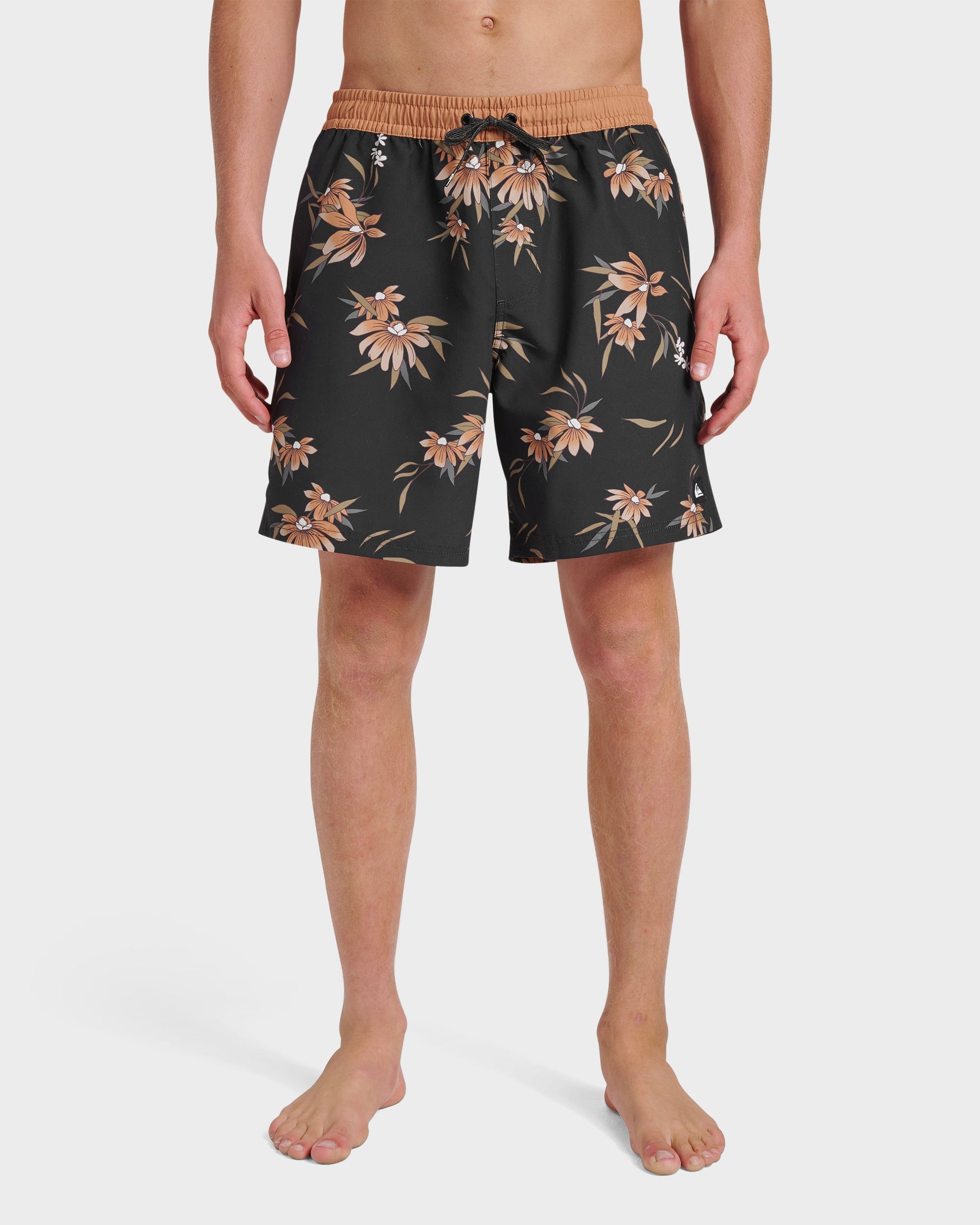 Quick Silver Everyday Coastal Flora 17" Swim Trunks - Black