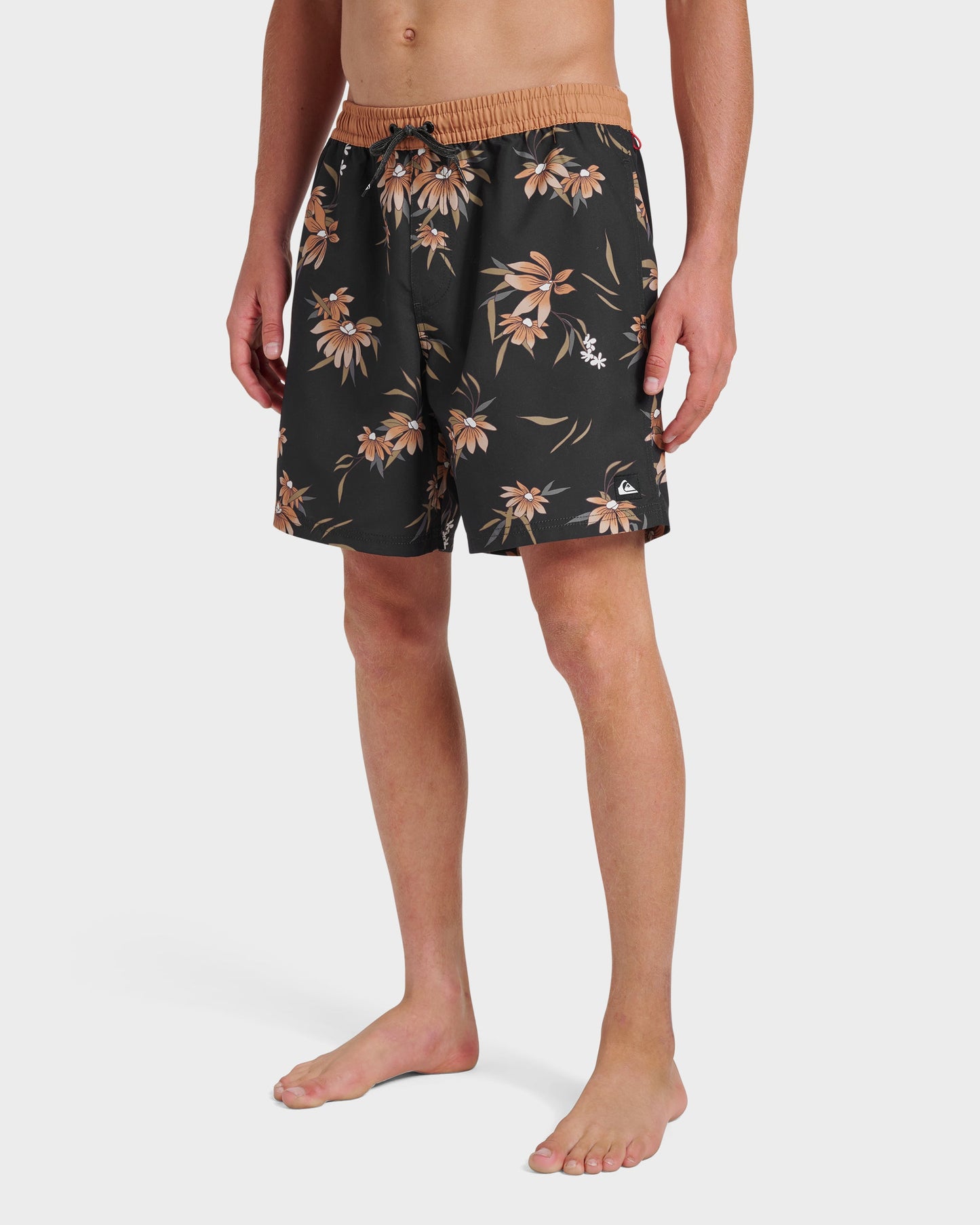 Quick Silver Everyday Coastal Flora 17" Swim Trunks - Black