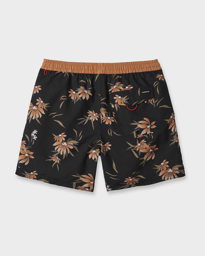 Quick Silver Everyday Coastal Flora 17" Swim Trunks - Black