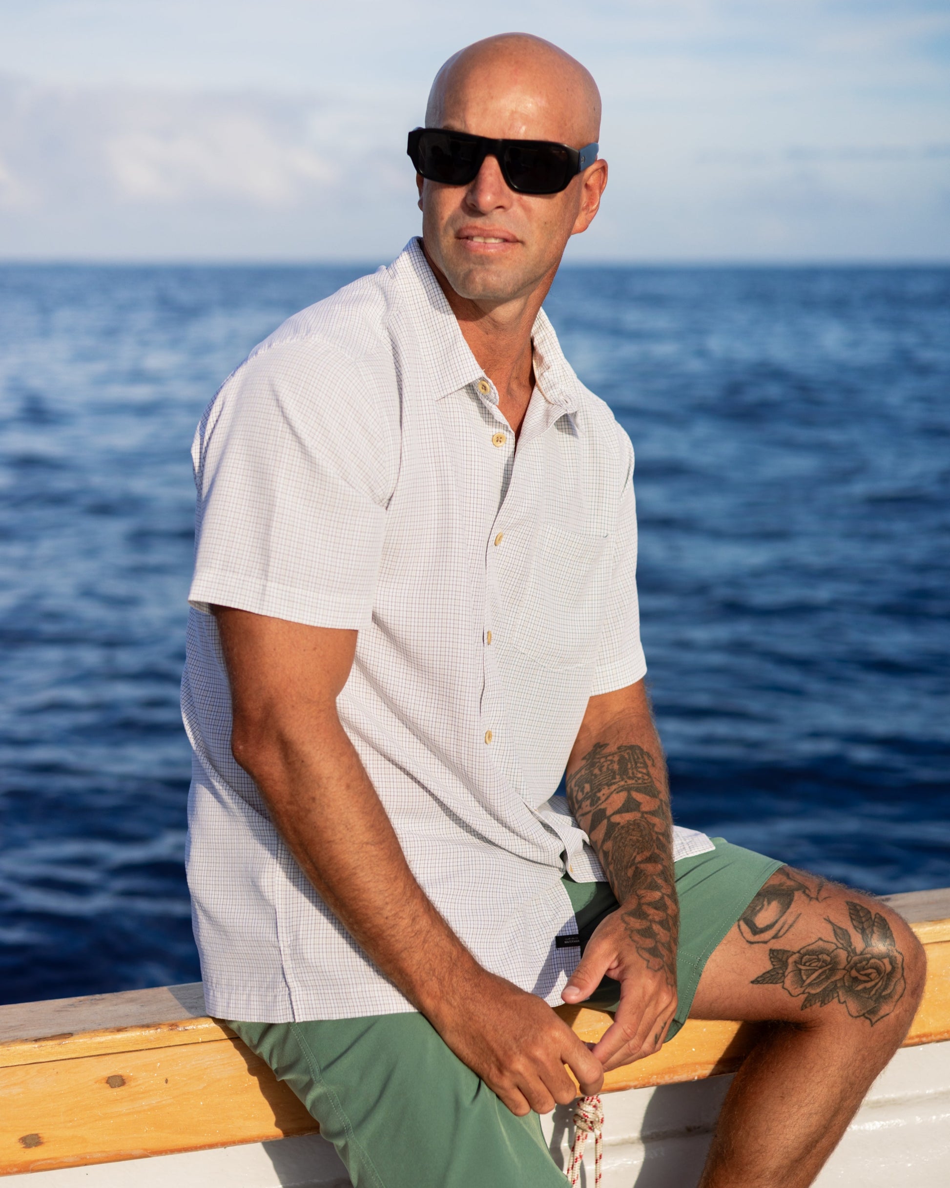 Quick Silver Waterman Checkmate Shirt - White