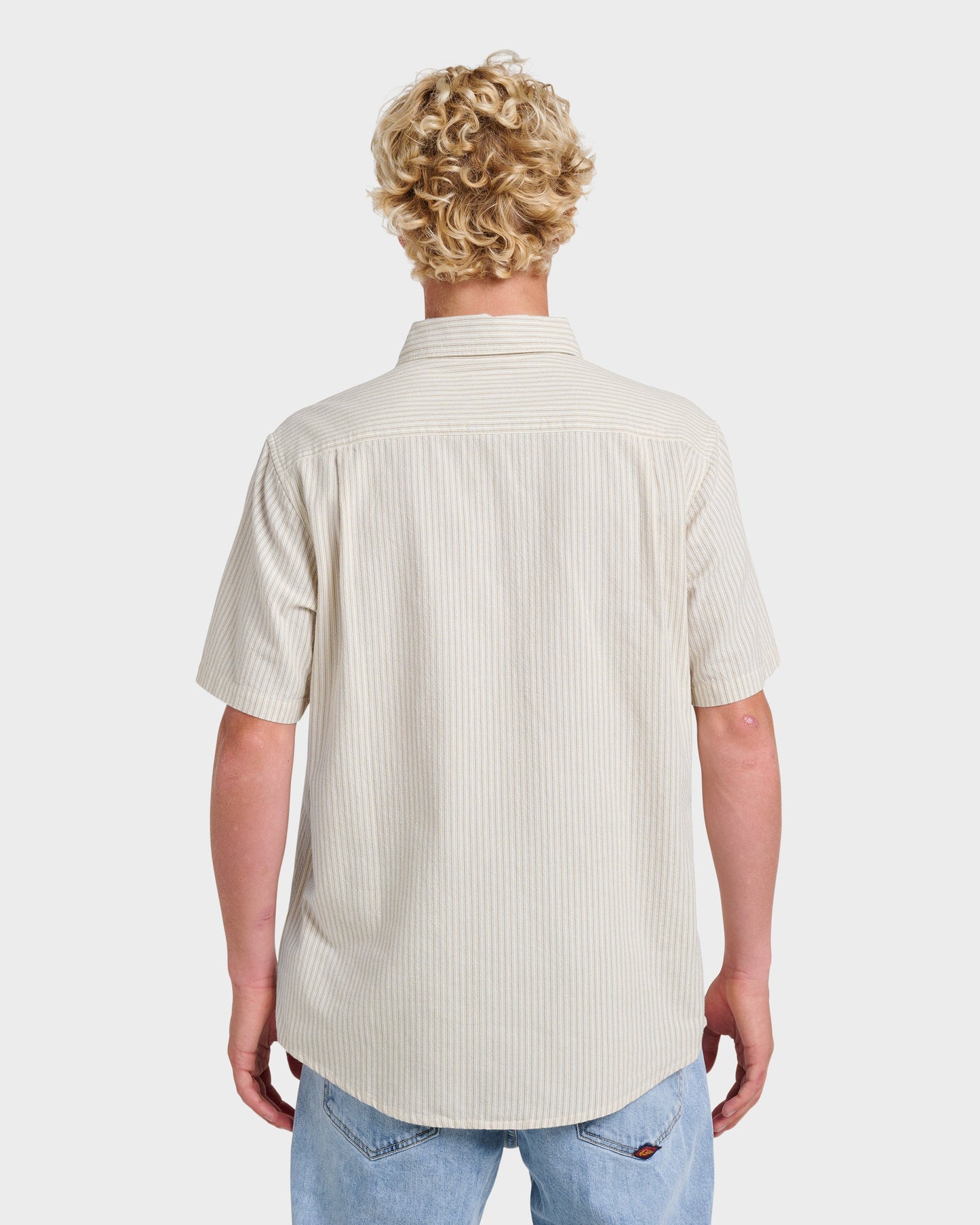 Quick Silver Oxford Stripe Classic Short Sleeve Shirt - Moonstruck