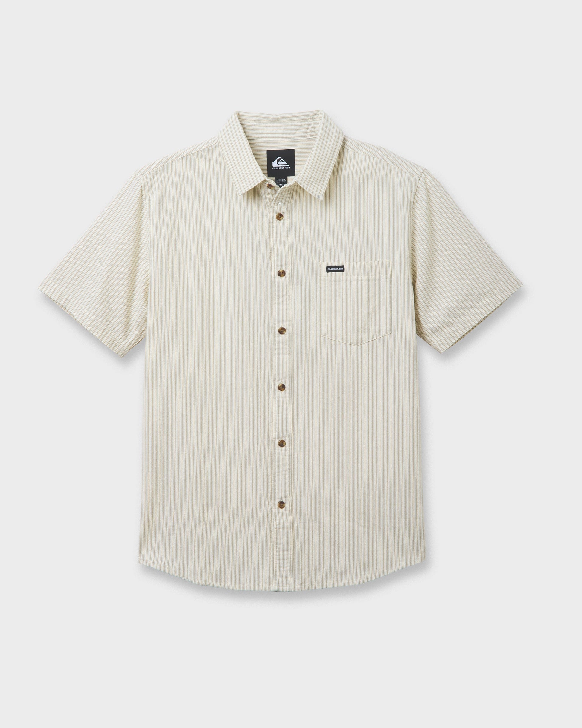 Quick Silver Oxford Stripe Classic Short Sleeve Shirt - Moonstruck