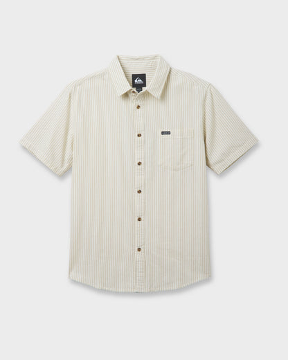 Quick Silver Oxford Stripe Classic Short Sleeve Shirt - Moonstruck