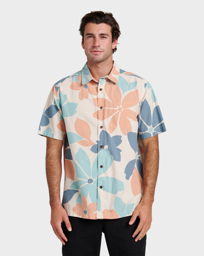 Quick Silver Waterman Flower Power Shirt - Moonbeam
