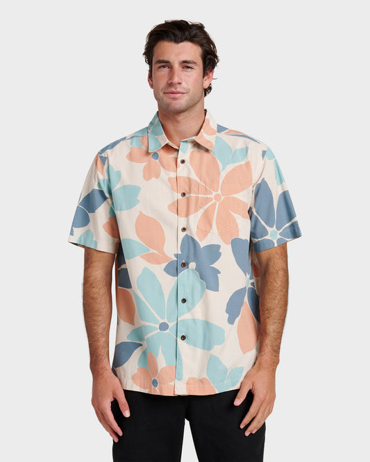 Quick Silver Waterman Flower Power Shirt - Moonbeam