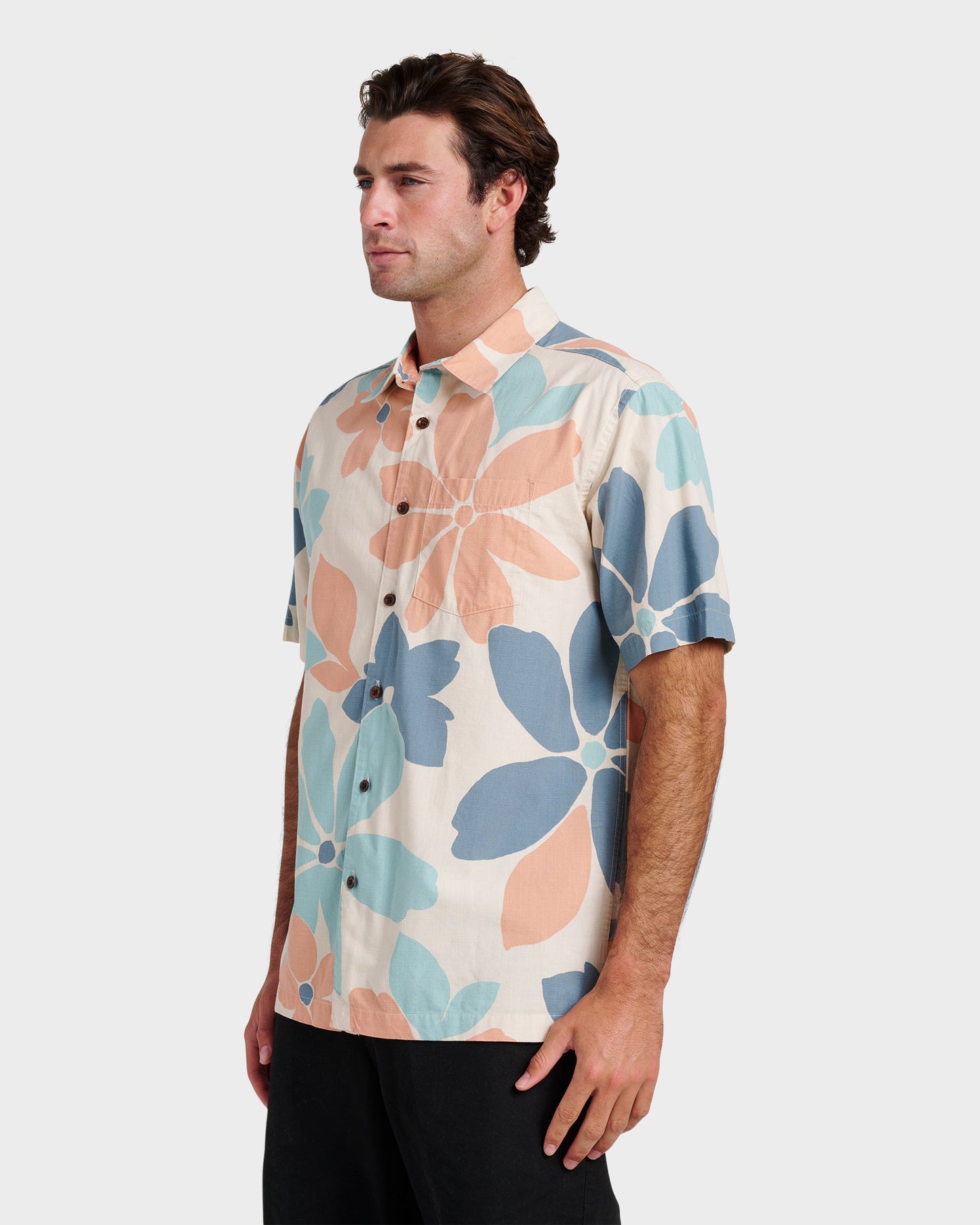 Quick Silver Waterman Flower Power Shirt - Moonbeam