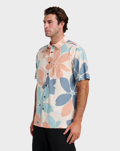 Quick Silver Waterman Flower Power Shirt - Moonbeam