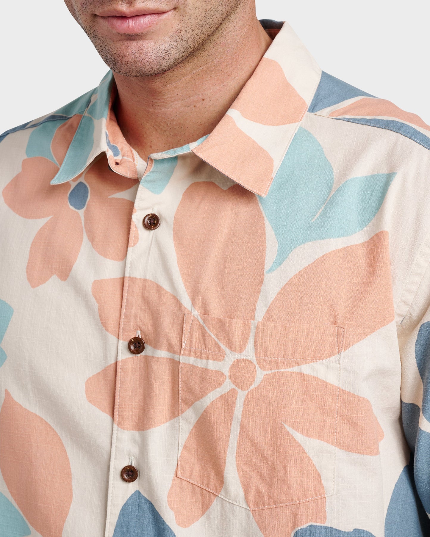 Quick Silver Waterman Flower Power Shirt - Moonbeam