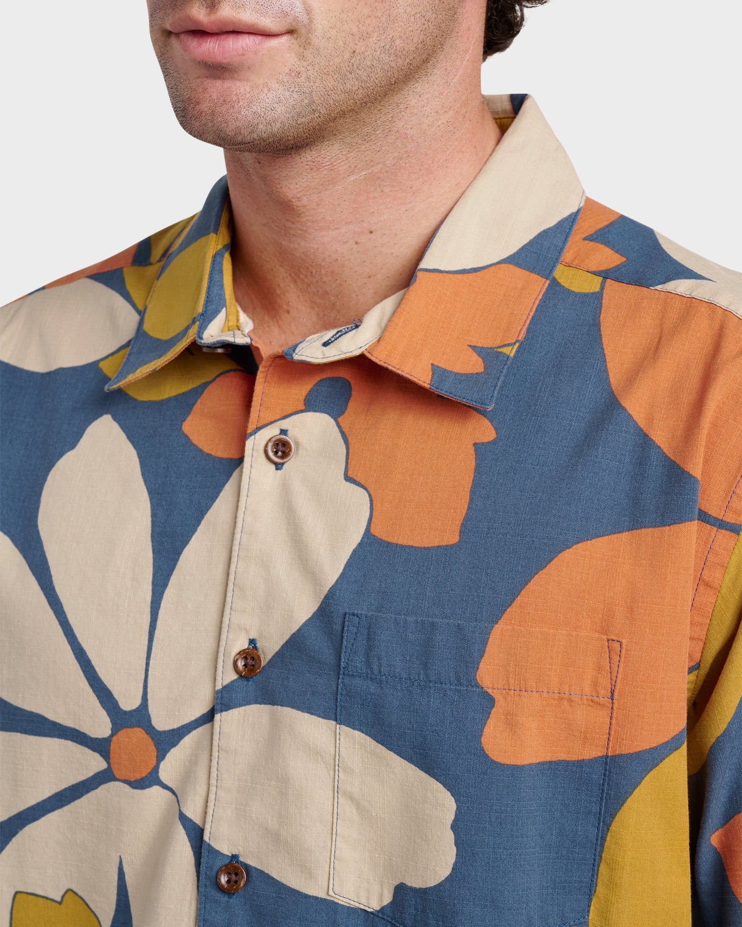 Quick Silver Waterman Flower Power Shirt - Sargasso Sea