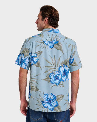 Quick Silver Waterman Tropical Dream Shirt - Sterling Blue