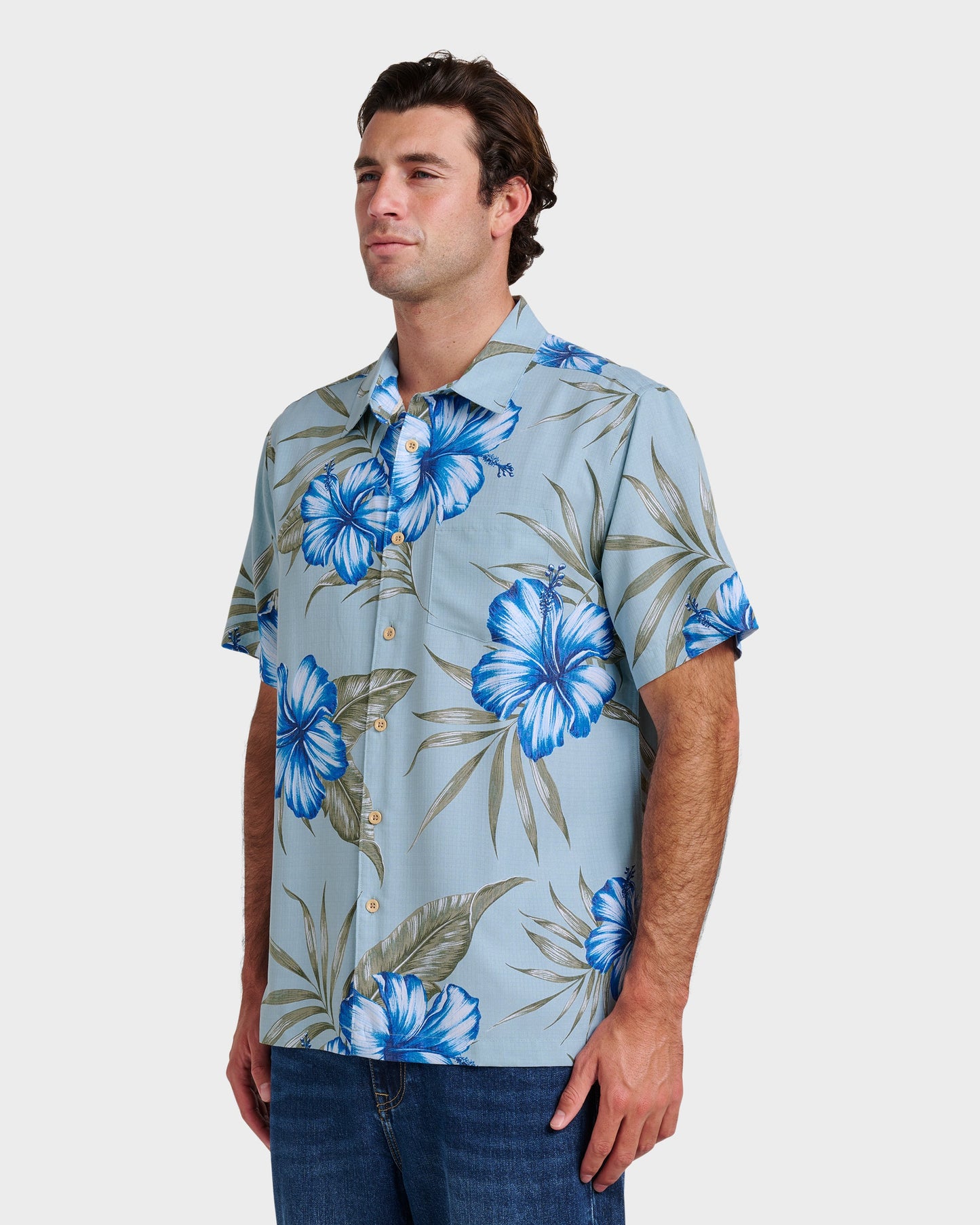 Quick Silver Waterman Tropical Dream Shirt - Sterling Blue