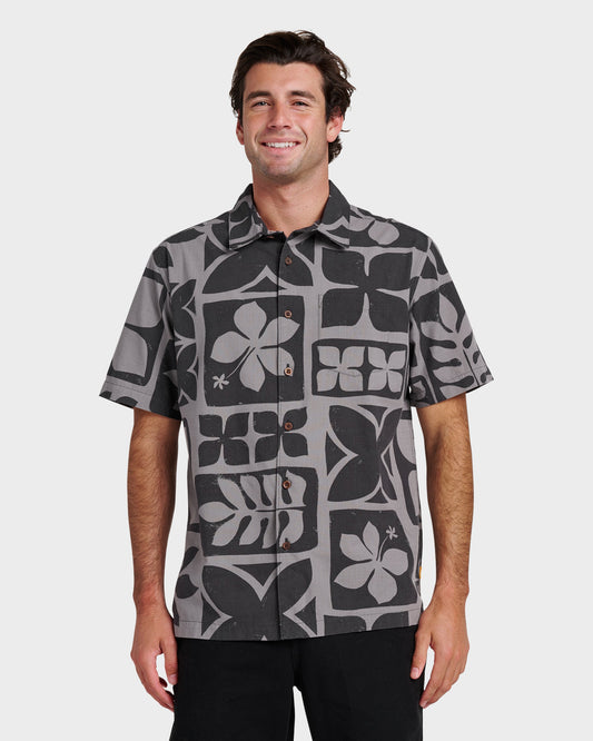 Quick Silver Waterman Tiki Island Shirt - Phantom