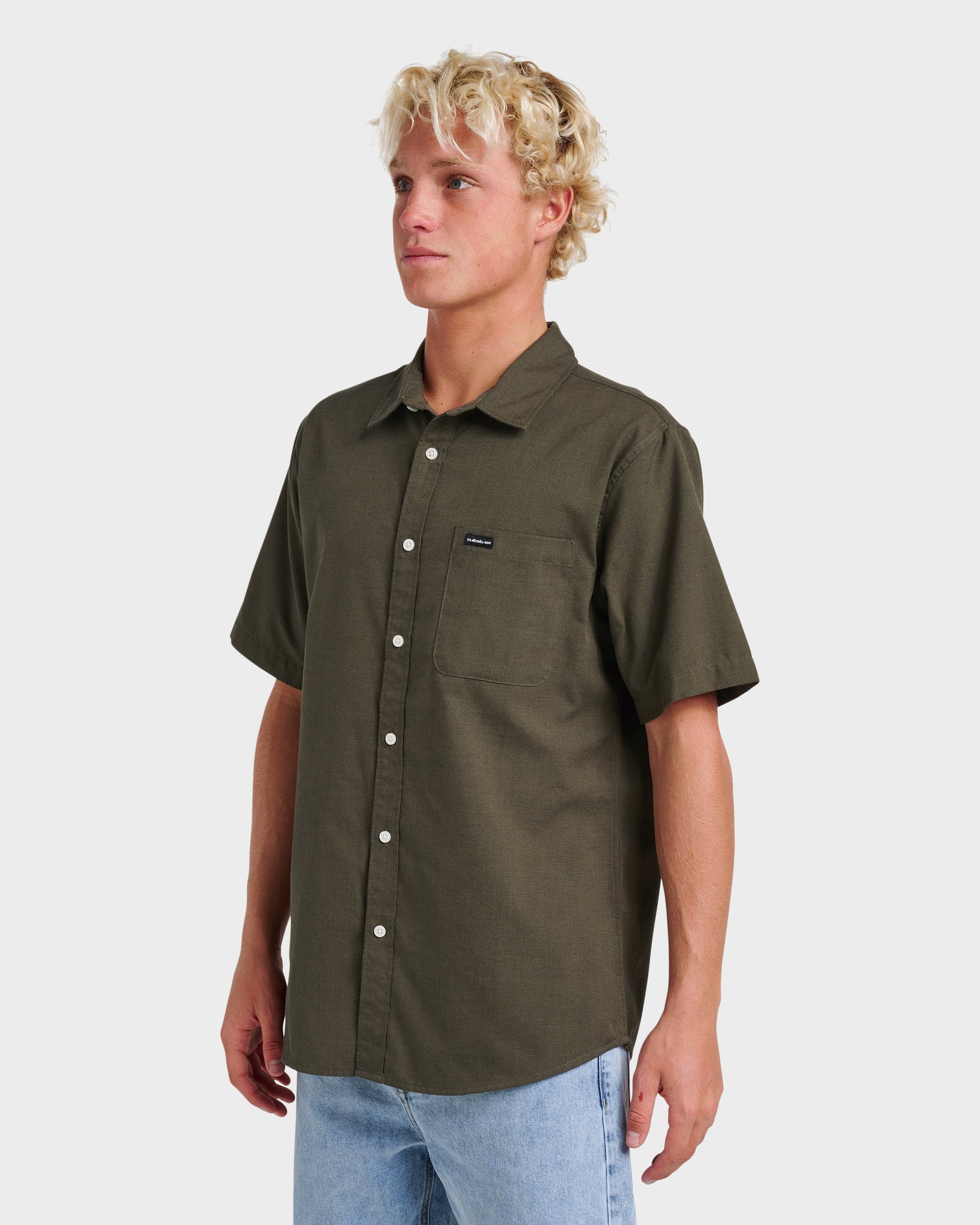 Quick Silver Shoreline Classic Short Sleeve Shirt - Grape Leaf