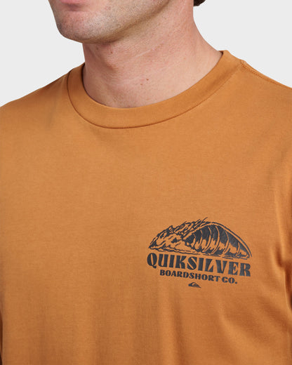 Quick Silver Going Leftpigment Dye T-Shirt - Almond