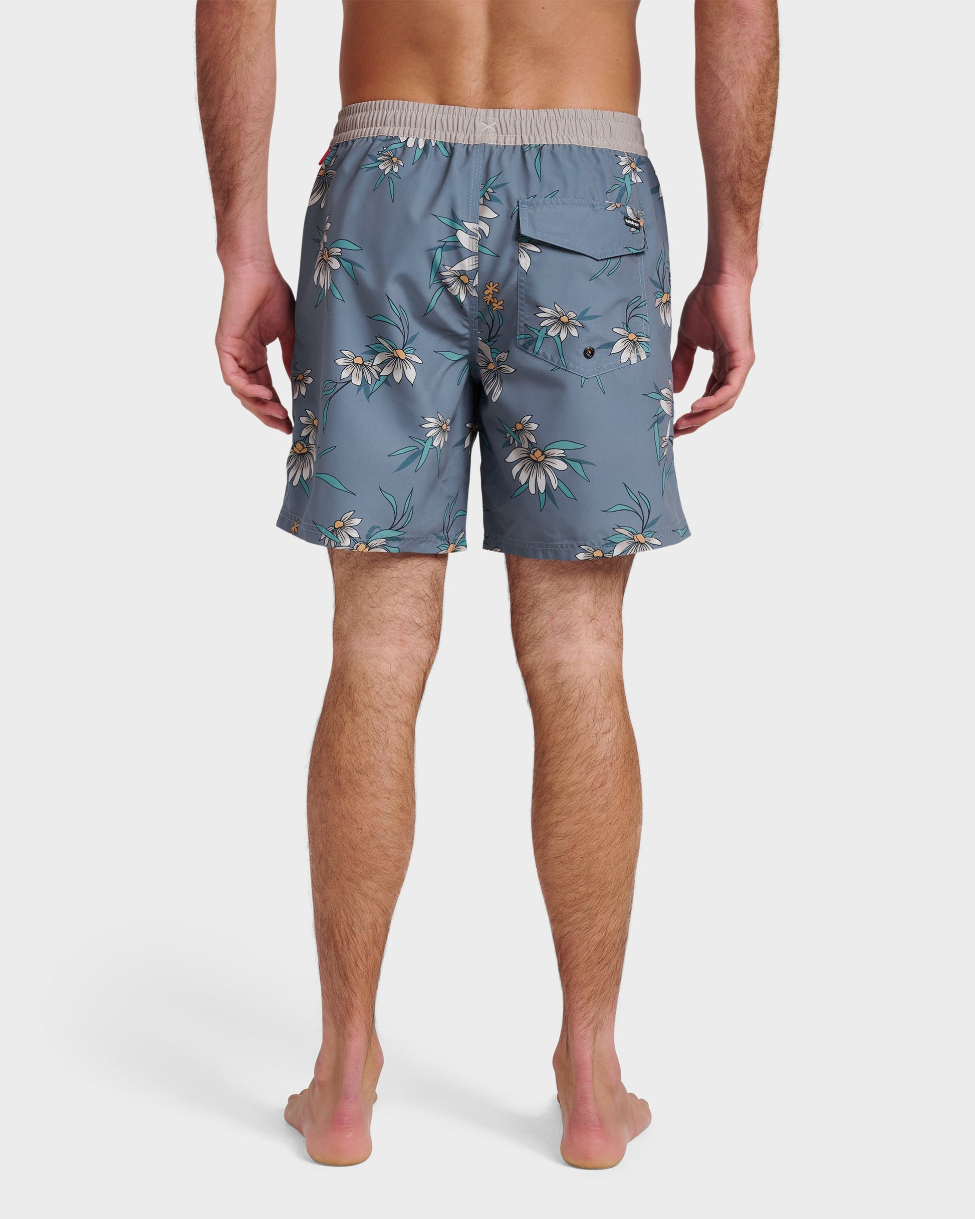 Quick Silver Everyday Coastal Flora 17" Swim Trunks - China Blue
