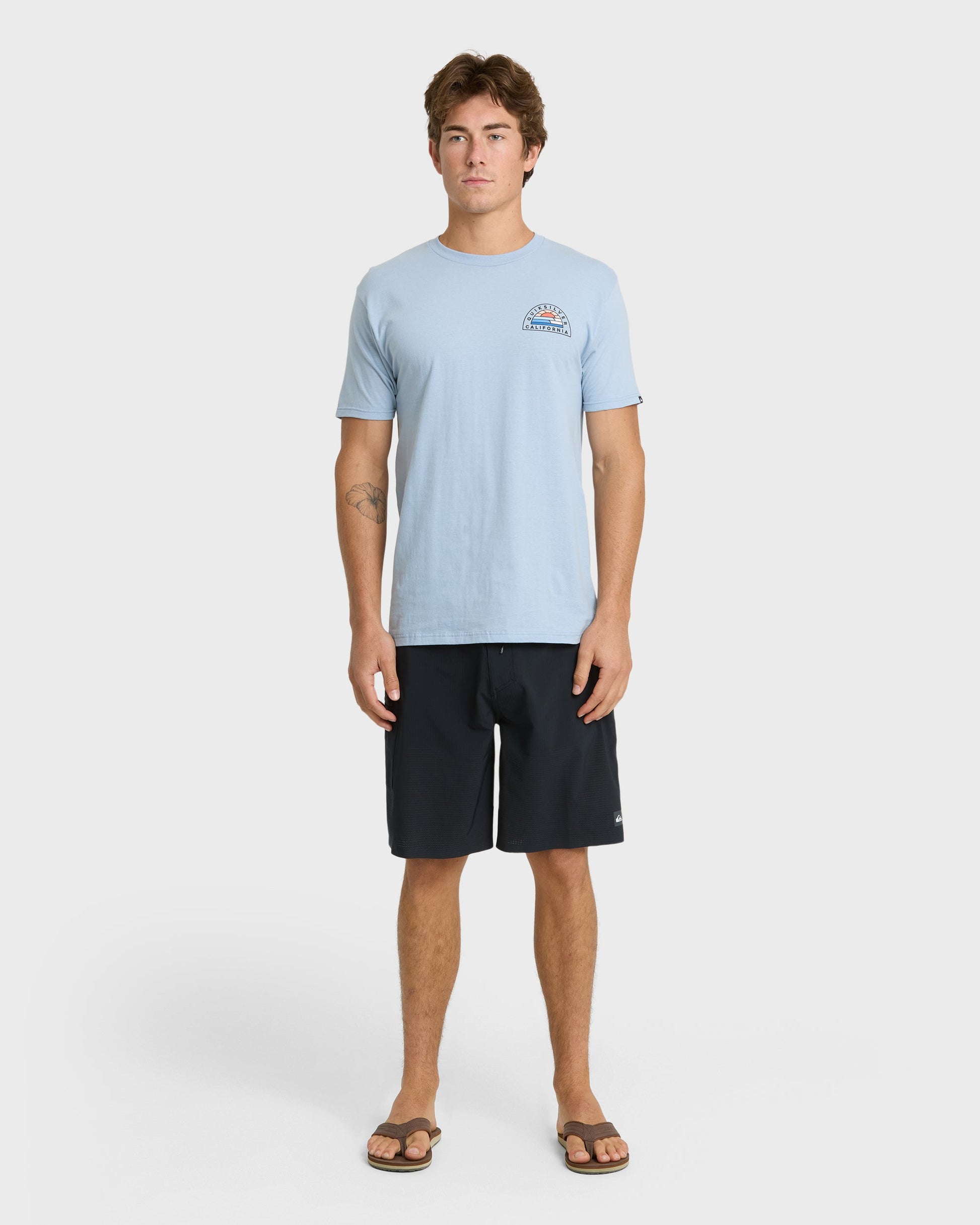 Quick Silver Ca Peelers T-Shirt - Ashley Blue