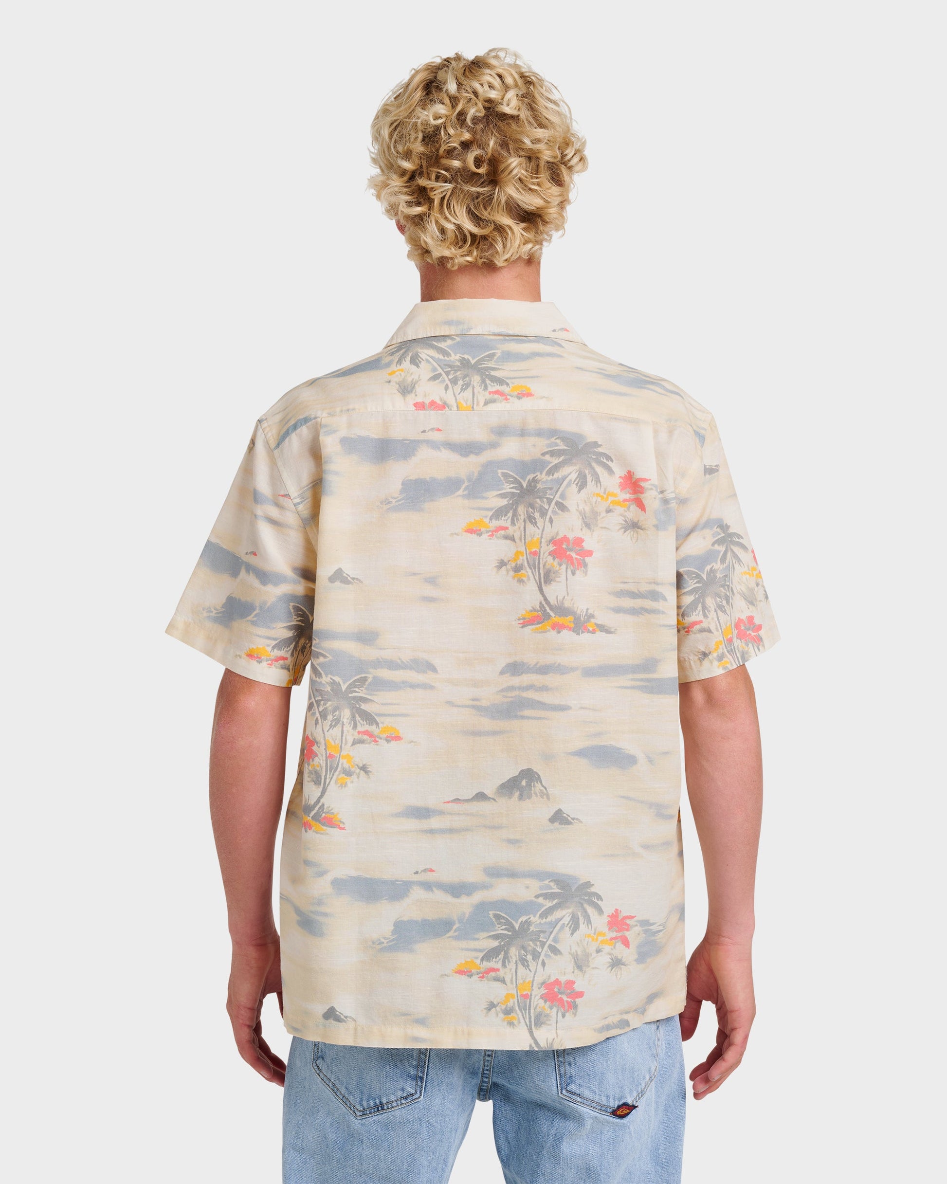 Quick Silver Tropical Surf Casual Short Sleeve Shirt - Birch