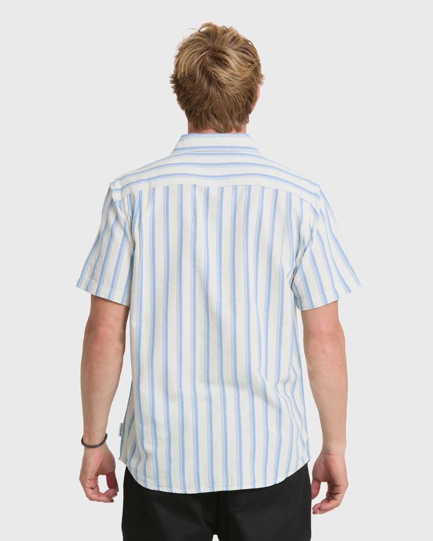 Quick Silver Oxford Stripe Classic Short Sleeve Shirt - Niagara