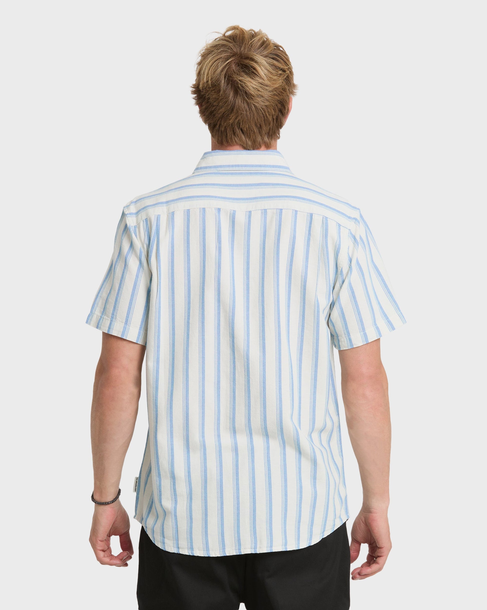 Quick Silver Oxford Stripe Classic Short Sleeve Shirt - Niagara