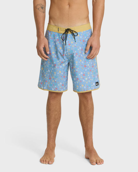 Quick Silver Surfsilk Scallop Ditsy 19" Boardshorts - Ashley Blue