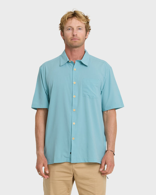 Quick Silver Chaser Short Sleeve Woven Shirt - Reef Waters
