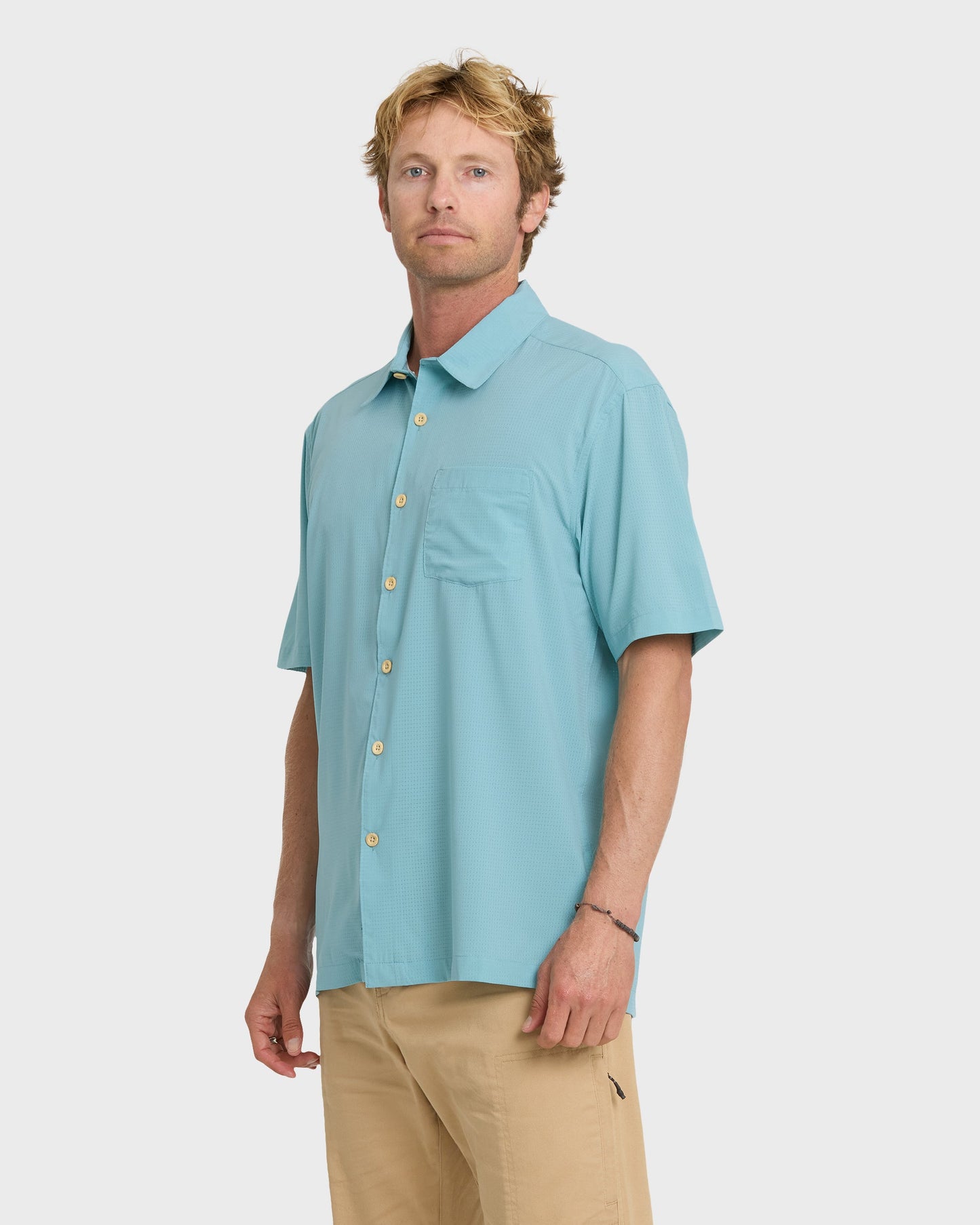 Quick Silver Chaser Short Sleeve Woven Shirt - Reef Waters
