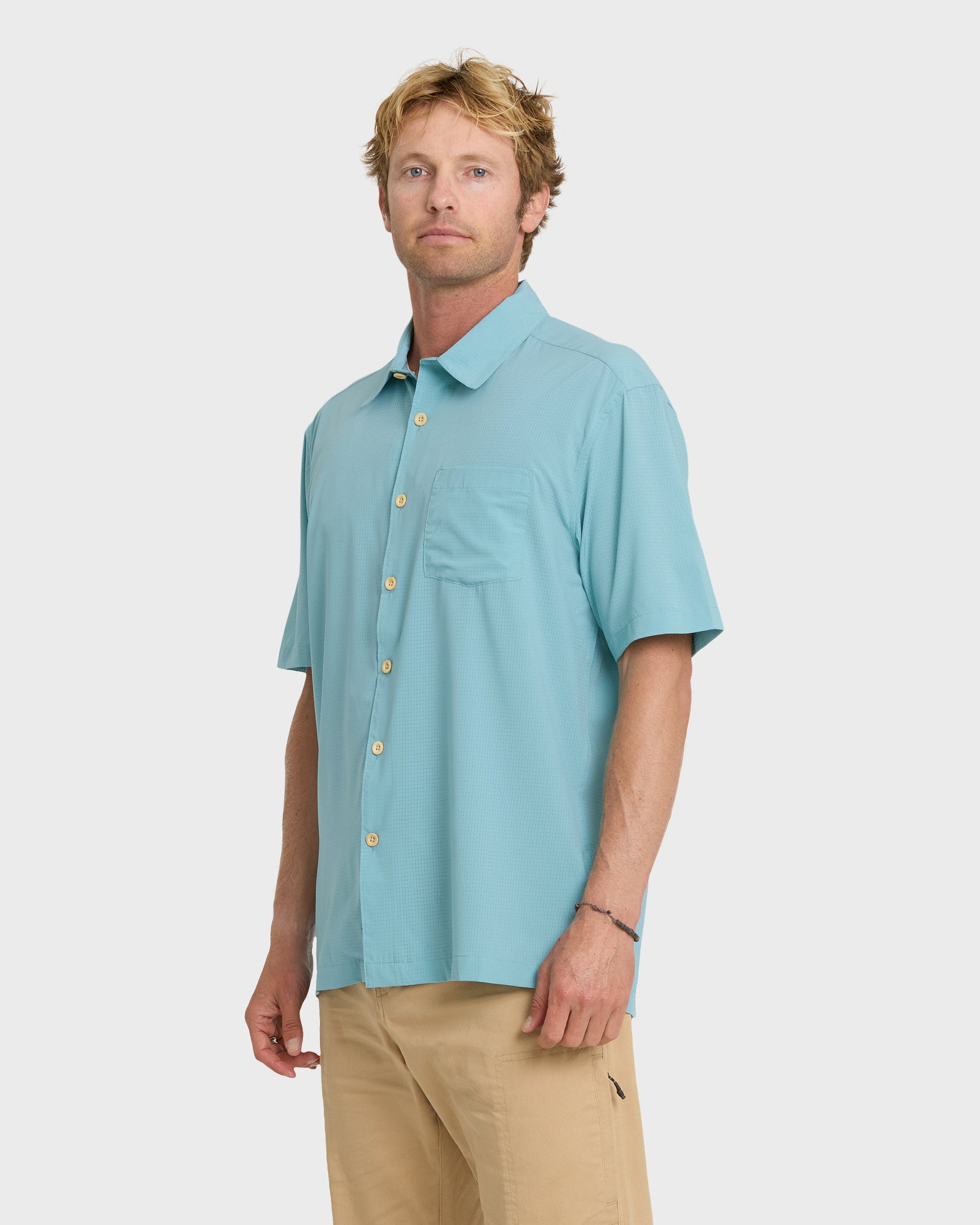 Quick Silver Chaser Short Sleeve Woven Shirt - Reef Waters