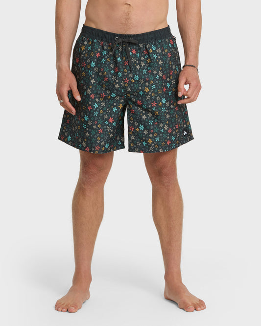 Quick Silver Everyday Ditsy Floral Swim Trunks - Black