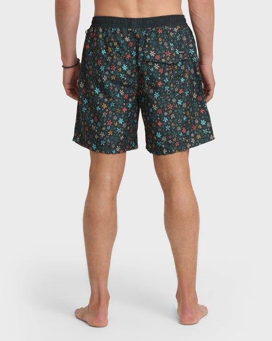 Quick Silver Everyday Ditsy Floral Swim Trunks - Black